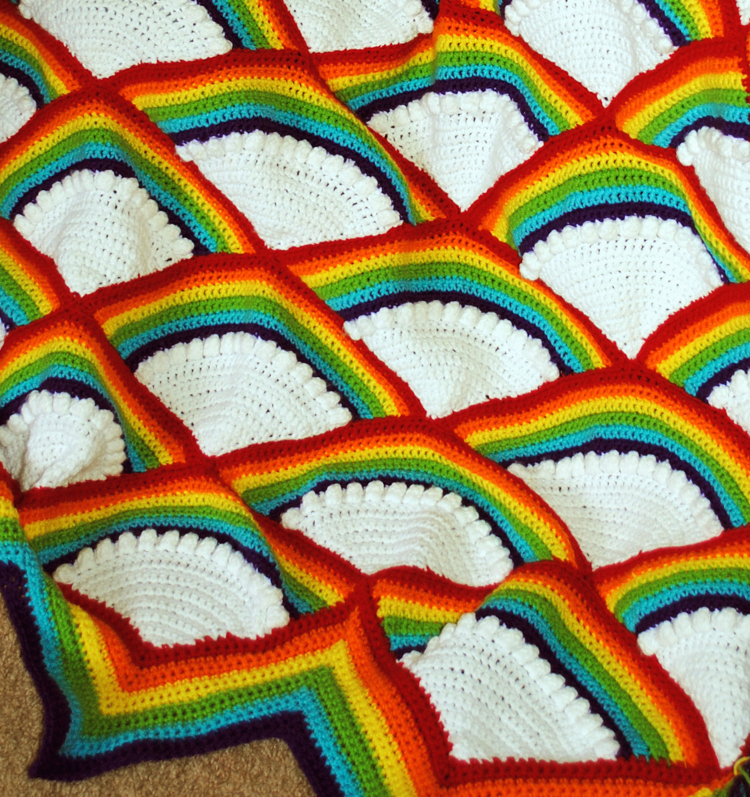 Crochet Rainbow Afghan - mellie blossom