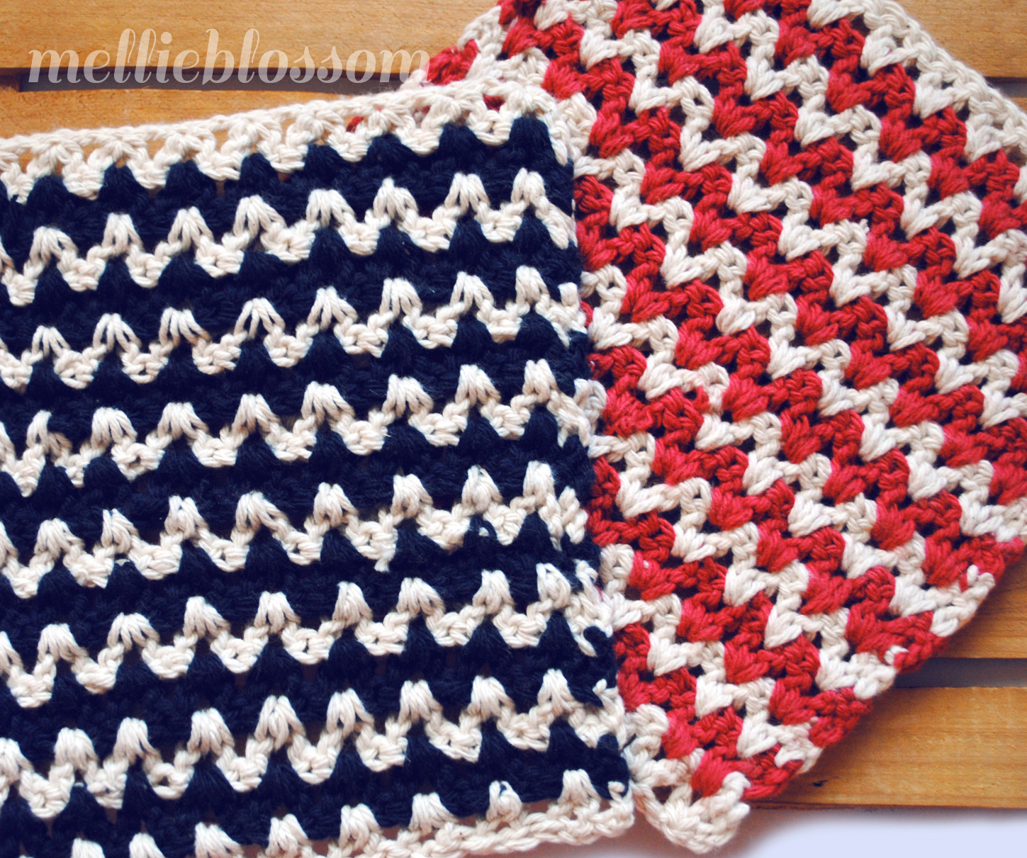 Free Crochet Dishcloth Pattern - ZigZag - mellie blossom