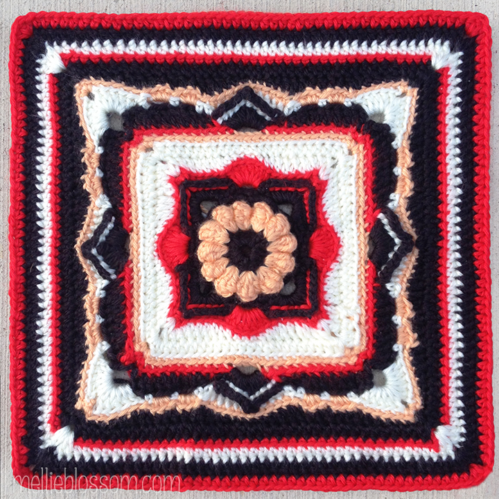 Lotus Pavilions Crochet Square - mellieblossom.com