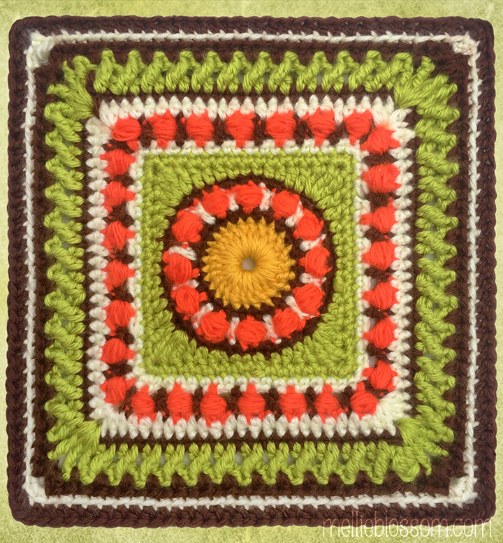 2017 Crochet Along - Moody Blues Crochet Square - mellieblossom.com