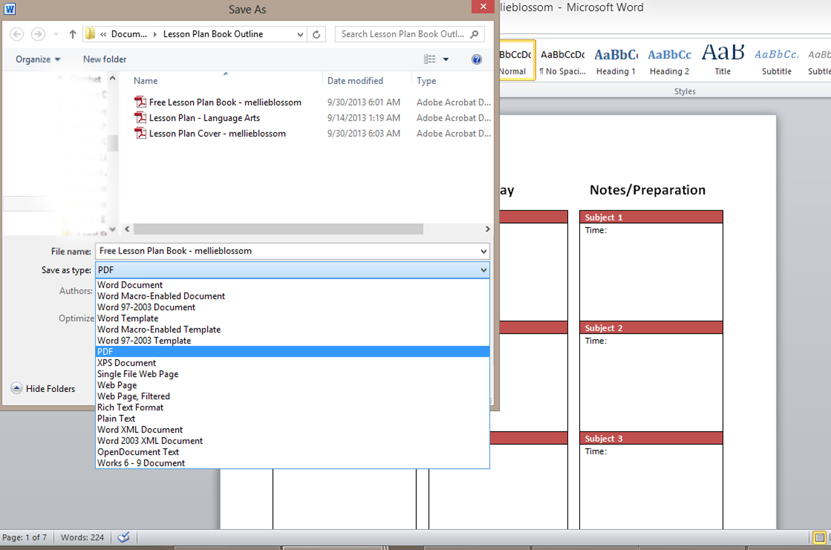 How to save a word document as a pdf mellie blossom